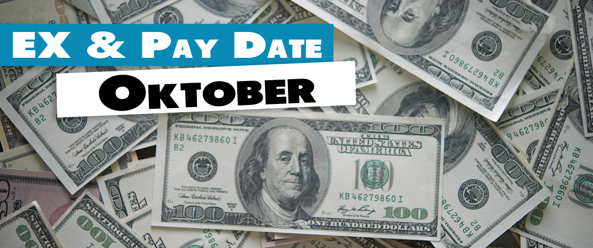 Ex Date und Pay-Date Dividenden Aktien im Oktober